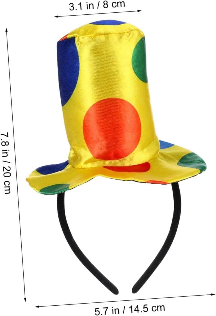 FRECI 6pcs Clown Headband Polka Dot Clown Hat for Halloween Cosplay Costume Accessories, Multicolored, Medium - Image 3